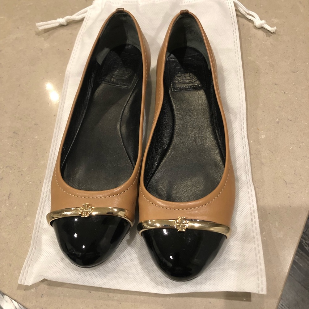 Tory Burch Leather Cap-Toes Flats